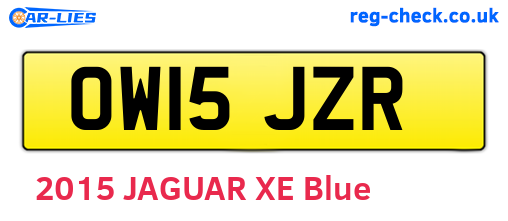 OW15JZR are the vehicle registration plates.