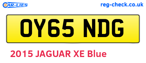 OY65NDG are the vehicle registration plates.
