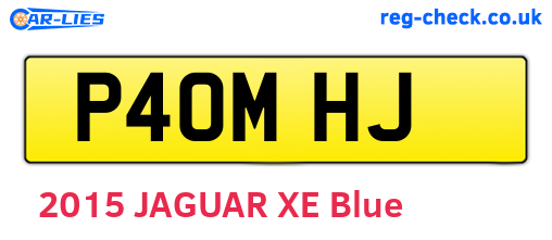 P40MHJ are the vehicle registration plates.