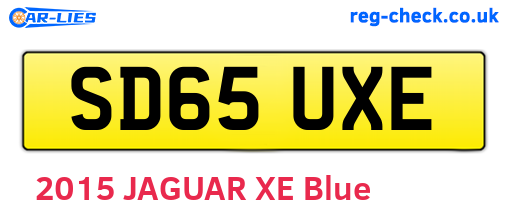 SD65UXE are the vehicle registration plates.