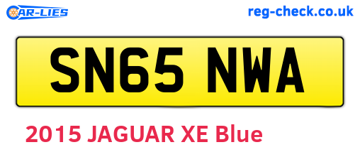 SN65NWA are the vehicle registration plates.