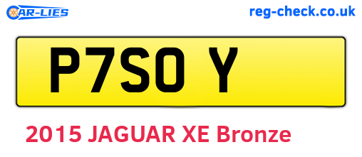 P7SOY are the vehicle registration plates.