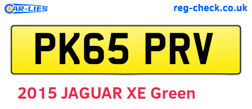 PK65PRV are the vehicle registration plates.