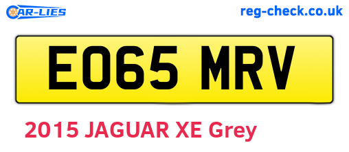 EO65MRV are the vehicle registration plates.