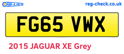 FG65VWX are the vehicle registration plates.