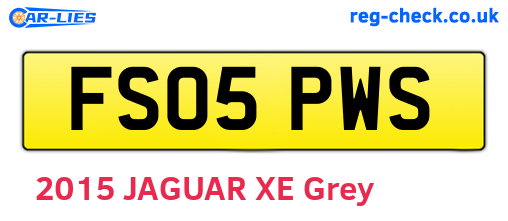 FS05PWS are the vehicle registration plates.