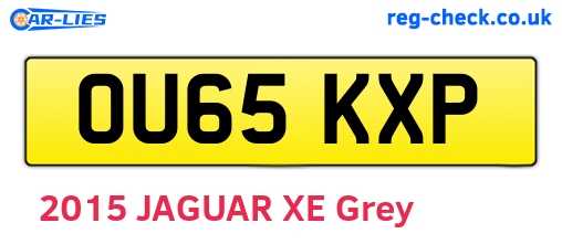 OU65KXP are the vehicle registration plates.
