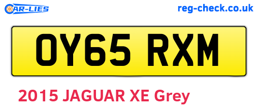 OY65RXM are the vehicle registration plates.