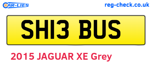 SH13BUS are the vehicle registration plates.