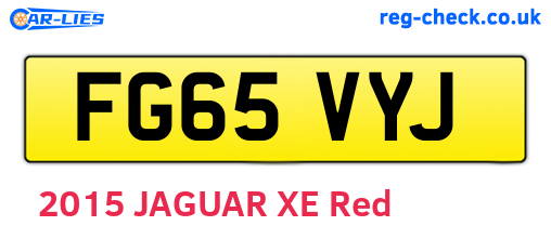 FG65VYJ are the vehicle registration plates.