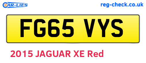 FG65VYS are the vehicle registration plates.