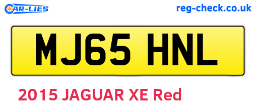 MJ65HNL are the vehicle registration plates.