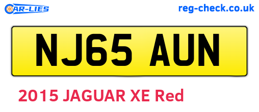 NJ65AUN are the vehicle registration plates.