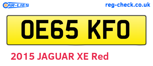 OE65KFO are the vehicle registration plates.