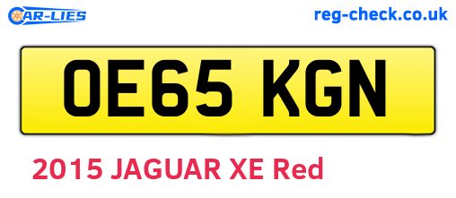 OE65KGN are the vehicle registration plates.