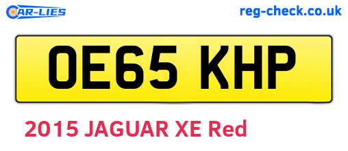 OE65KHP are the vehicle registration plates.