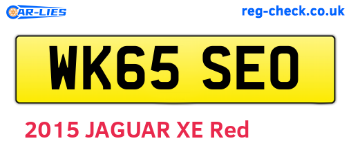 WK65SEO are the vehicle registration plates.