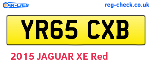 YR65CXB are the vehicle registration plates.