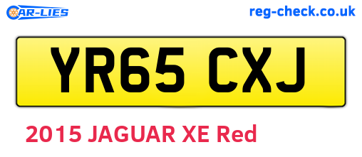 YR65CXJ are the vehicle registration plates.