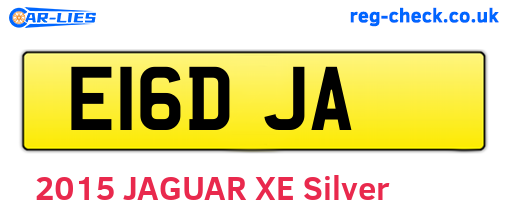 E16DJA are the vehicle registration plates.
