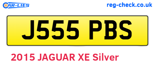 J555PBS are the vehicle registration plates.
