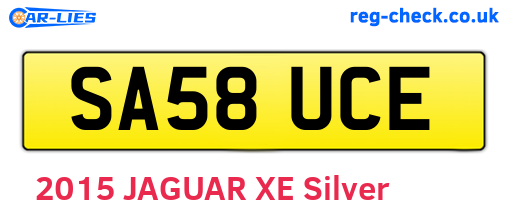 SA58UCE are the vehicle registration plates.