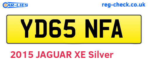 YD65NFA are the vehicle registration plates.