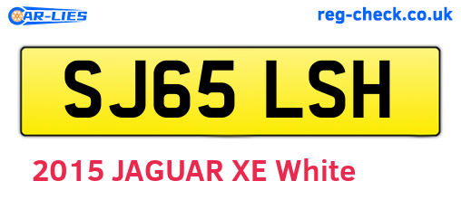 SJ65LSH are the vehicle registration plates.