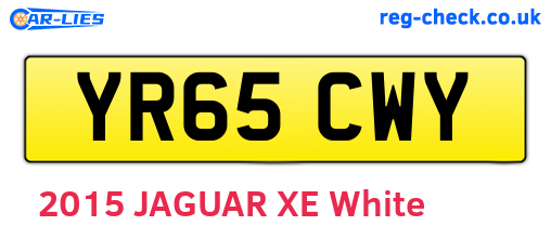 YR65CWY are the vehicle registration plates.