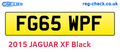 FG65WPF are the vehicle registration plates.
