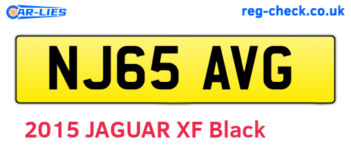 NJ65AVG are the vehicle registration plates.