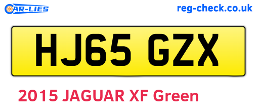 HJ65GZX are the vehicle registration plates.