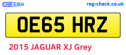 OE65HRZ are the vehicle registration plates.