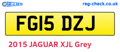 FG15DZJ are the vehicle registration plates.