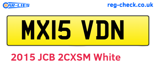 MX15VDN are the vehicle registration plates.