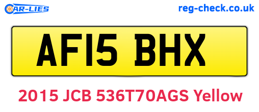 AF15BHX are the vehicle registration plates.