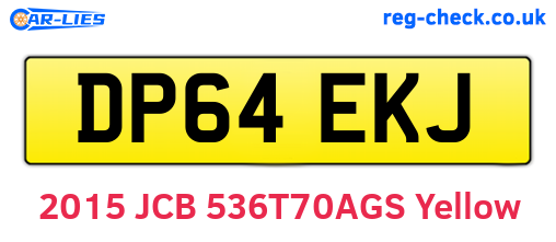 DP64EKJ are the vehicle registration plates.