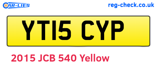 YT15CYP are the vehicle registration plates.