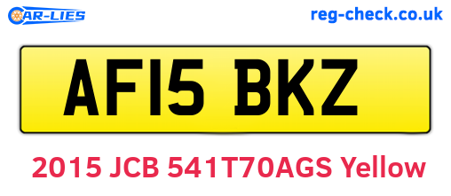 AF15BKZ are the vehicle registration plates.