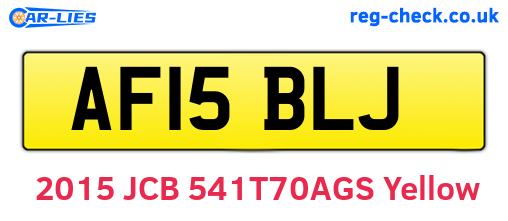 AF15BLJ are the vehicle registration plates.