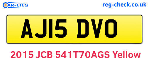 AJ15DVO are the vehicle registration plates.