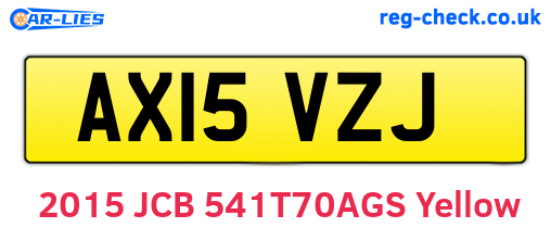 AX15VZJ are the vehicle registration plates.