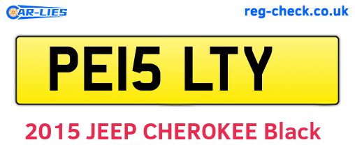 PE15LTY are the vehicle registration plates.