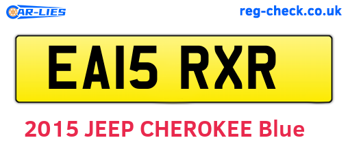 EA15RXR are the vehicle registration plates.