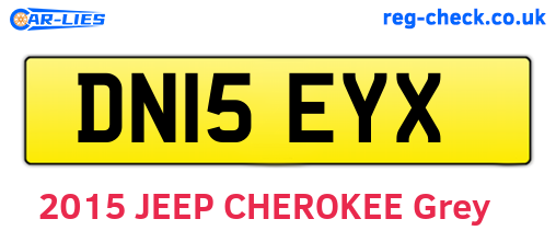 DN15EYX are the vehicle registration plates.