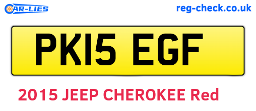 PK15EGF are the vehicle registration plates.