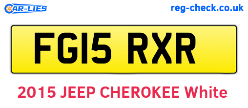 FG15RXR are the vehicle registration plates.