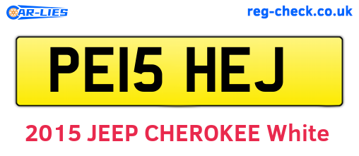 PE15HEJ are the vehicle registration plates.
