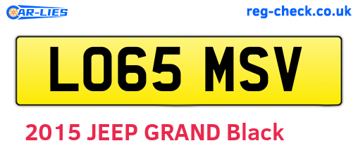 LO65MSV are the vehicle registration plates.