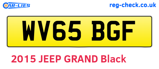 WV65BGF are the vehicle registration plates.
